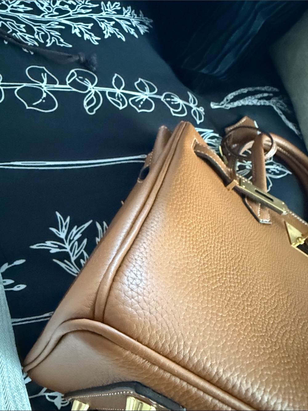 Classic Leather Top-Handle Bag in Tan - Picture 10 of 11